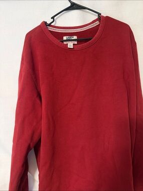 Lands' End Deep Red Pullover Sweatshirt